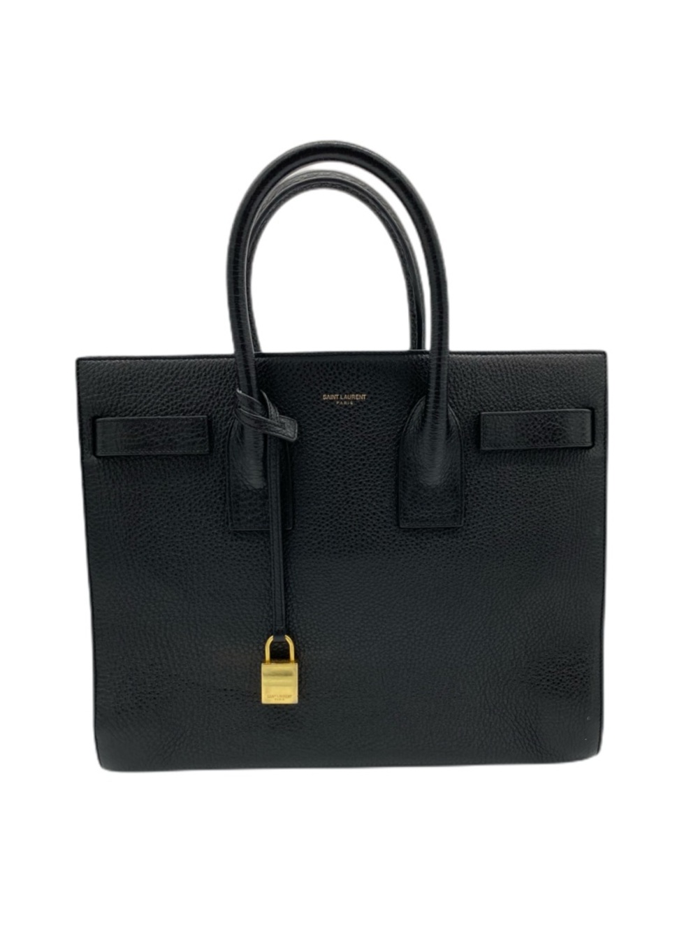 Saint Laurent Black Leather Sac de Jour Tote